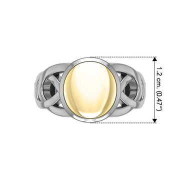 Danu Silver and Gold Accent Celtic Knotwork Ring MRI601 - Jewelry